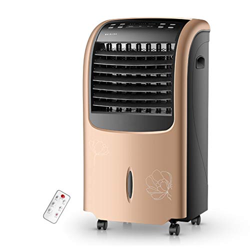 CYLQ Climatiseur Mobile avec Télécommande Portable 4 en 1 Refroidissement, Chauffage Humidificateur Purificateur Minuterie 15h, 3 Vitesses De Ventilateur Maison Bureau Or Blanc (Color : Gold)