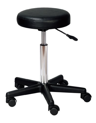 Gas Lift Stool - Black - For Beauty Salon, Barber, Hairdressers, Massage, Manicure, Tattoo, Spa, Office