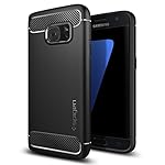 Samsung Galaxy S7 Hülle, Spigen&reg; [Rugged Armor] Elastisch [Schwarz] Ultimative Schutz vor Stürzen und Stößen - [Karbon Look] Schutzhülle für Samsung Galaxy S7 Case, Samsung Galaxy S7 Cover, Samsung S7 Case, Samsung S7 Cover - Black (555CS20007)