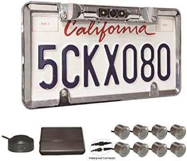 Full frame license plate camera with LED Lights, 4 front sensors, and 4 rear sensors