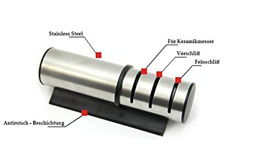 BS-Living – Messerschärfer – 3-Stufen Design Messerschleifer – Profi Knife Sharpener – Ultrascharf - 7