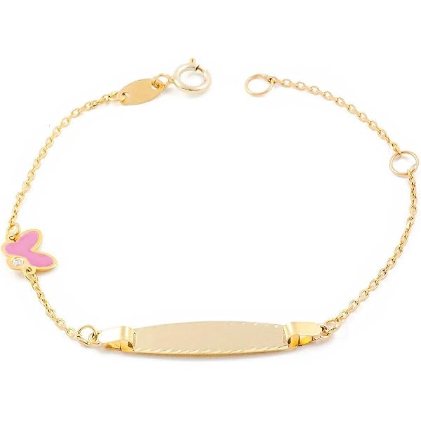 Bracelet Fille Or Jaune 9 Carats Avec Perle Ronde 4 Mm - Longueur 14 Cm - Certificat De Garantie - Cadeau - 7