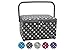 Produktbild SEMPLIX Nähkorb Größe L, Polka Dots Anthrazit/Grau (30,5x22,5x19cm), Nähkästchen im frechen Punktedesign, Naehkasten in 5 trendigen Farben