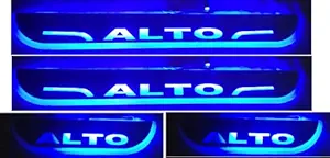 RAA_S Car Door Foot Step Led Sill Scuff Plates Compatible with Maruti Suzuki Alto (Blue Led Light, Set of 4 Pc)