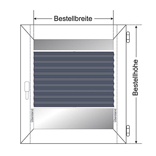 OUBO Plissee Klemmfix Jalousie ohne Bohren mit Klemmträgern verspannt, 60 x 140 cm, Weiß - 6