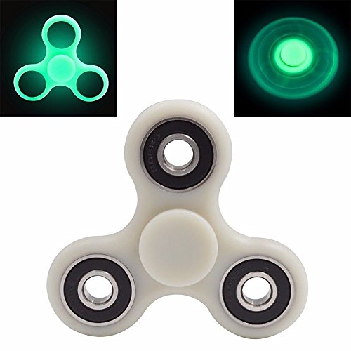 Fidget Spinner Tri Fidget glühend in dunkler Hand Spinner Keramik Ball EDC Schreibtisch Fokus Spielzeug für Kinder / Erwachsene (weiß)