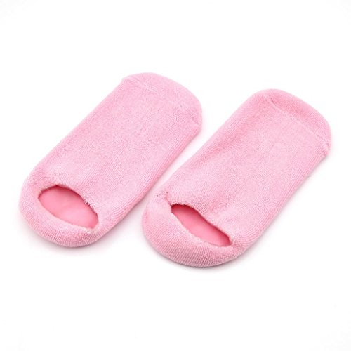 1 Pair Moisturize Soften Repair Dry Skin Gel SPA Socks Pink
