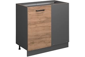 Vicco mobile ad angolo cucina R-line, Quercia dorata/Antracite, 86 cm senza piano di lavoro