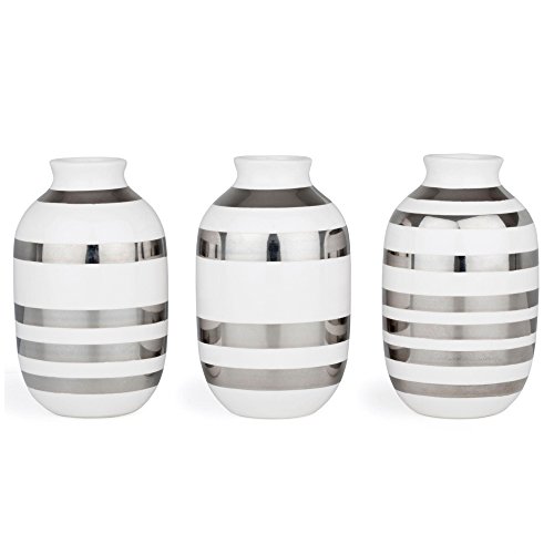 Kähler Omaggio vase 3-pak mini Silver H8 cm