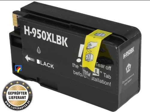 HP950XL Ersatzpatrone mit Chip und Füllstandsanzeige - Ersetzt die CN45AE Farbe Schwarz - mit 2.300 Seiten Druckleistung nach ISO für HP Officejet Pro276DW, Pro251DW, Pro8100, Pro8600 E All in One