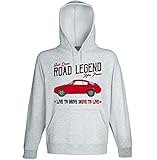  Teesandengines Men\'s FIAT 750Z Abarth Vintage Grey Hoodie Size Medium