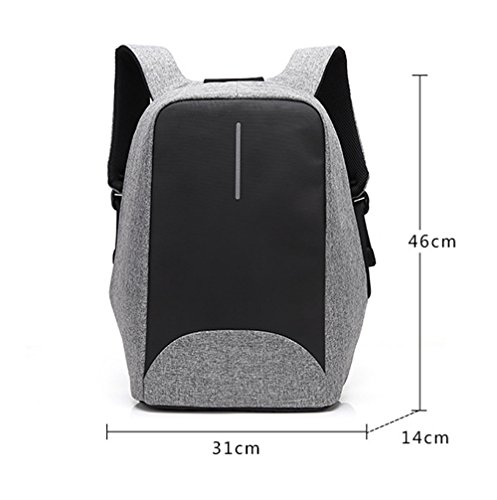 15 6 Zoll Business-Laptop-Rucksack mit Anti-Dieb-Rei  verschluss und USB-Lade-Port  wasserdichte Reise Daypack College-Tasche mit versteckten Fach f  