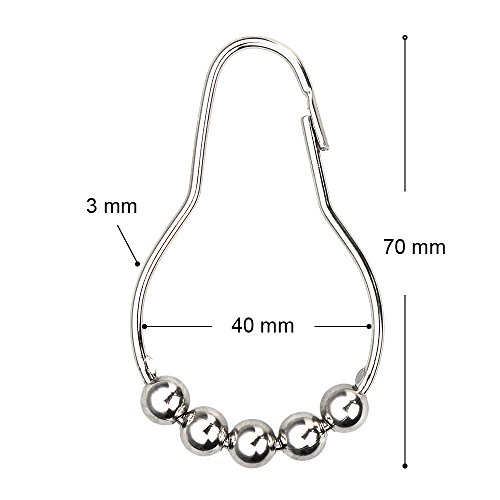 Goldge 15pc Duschvorhangringe Aufhängeringe Edelstahl Mit Gleitsystem ,Groß Duschringe Shower Curtain Rings für Duschvorhang - 2