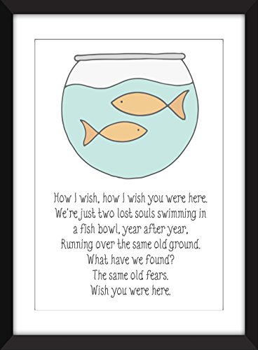 Pink Floyd Wish You Were Here Lyrics Unframed Print Buy Online In Angola At Angola Desertcart Com Productid