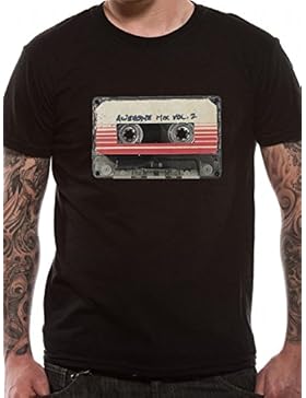 Guardians of the Galaxy Herren T-Shirt Awesome Mix Tape zu Vol.2 Marvel Baumwolle schwarz
