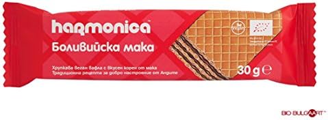 5x Wholegrain Vegan Wafer Bolivian Maca | 30g Einkorn Flour Sunflower Tahini Cane Sugar Coconut Butter Probiotic Lactus Bulgaricus Bifidobacterium Longum Lactus plantarum Lactus gasseri (5 Pack)