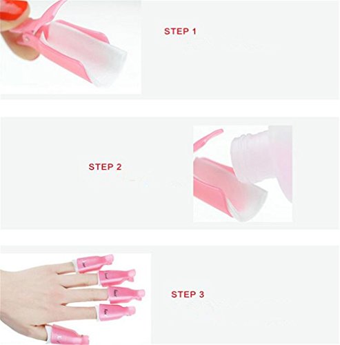 10 Stück Nagel Kunst tränken weg Cap Clip, UV Gel Polish Remover Wrap-Werkzeug,CIDBEST® Professionelle Kunststoff-Acrylnagel Auferstehung Sets Nail Clip Resurrection Finger setzt Nagel-Sets Maniküre Werkzeuge - 7