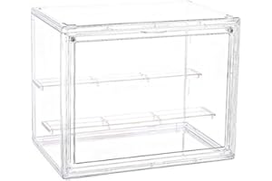 HEAVENLIFE Przezroczysta akrylowa gablota, wystawa kolekcjonerska, gablotka z pleksiglasu, wyświetlacz z magnetycznym uchwytem pyłoszczelnym do miniaturowych figurek, model samochodu (2 poziomy)