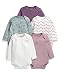 Mamas & Papas Baby-Girls Mamas And Papas 5 Pack Long Sleeve Bodysuit Hedgehog Long Sleeve Set of 5 Bodysuit, Pink, 0-3 Months