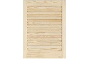 KB TOOLS Louvre Door – Pine Wood – Vented Open – Ready to Paint Internal Louvre Cupboard Doors – Slatted Wardrobe Doors – Various Sizes (606mm (24") Height, 444mm (17.5") Width)