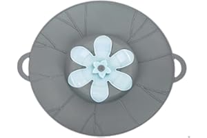 BEAUTYBIGBANG Couvercle anti-déversement et anti-ébullition en silicone pour casseroles, poêles - Gris