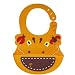 Bibs,Cozime Foldable Soft Bibs to Get Stains off,Cute Animal Shapes,Waterproof,Safe Silicone Pocket Bibs (Yellow Giraffe)