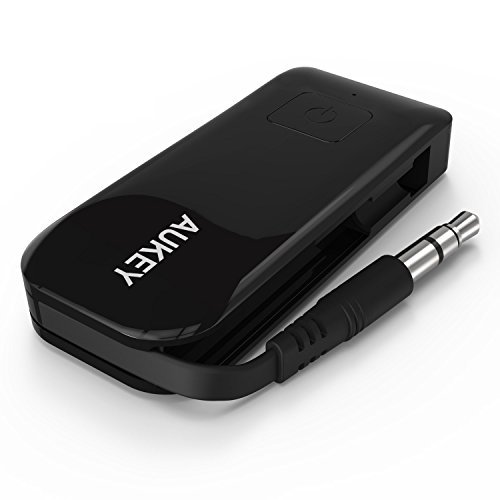 AUKEY Transmisor Bluetooth A2DP de M  sica y Audio Est  reo  Mini Transmitter Port  til con Cable con Jack 3 5 mm  Alcance de 10m para M  vil  iPhone  Android  MP3  Tableta  TV  etc    BT-C1 Negro  