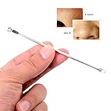 Blackheads Whiteheads Remover Extractor Facial Tool Stainless Eye Hole Steel Blackhead Blemish Remover & Acne Pimple Extractors 2 PCS