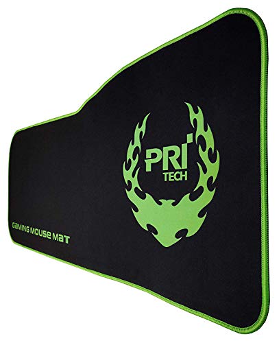 Pritech - Alfombrilla de Ratón Gaming, Superficie impermeable, Base de goma antideslizante, Compatible con Láser y Óptico, Bordes Cosidos Reforzados PBP-140. (XXL: 345 x 795 x 3 mm)