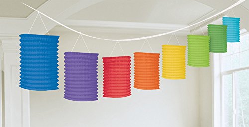 Amscan 22056-90-55 – Hängedekoration – Lampiongirlande, circa 3.65 m, bunt - 2