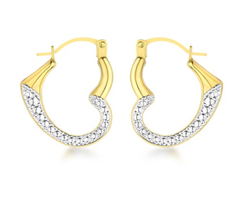 Carissima Gold Orecchini a Cerchio da Donna, Oro Bicolore 9K (375)