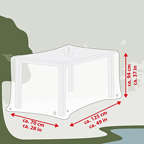 Ultranatura Gewebe-Schutzhülle Sylt für rechteckigen Gartentisch, Wetterschutzhülle für eckige Tische, 125 x 70 x 94 cm - 7