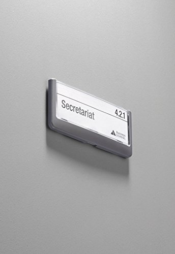 Durable Click Sign - Placa para puerta personalizable  149 x 52 5 mm   color gris