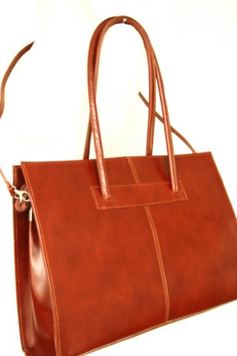 Leder Damen Business- / Akten-/ Laptoptasche mit Schulterriemen Italy Mod.2026-p - 3