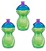 Munchkin Baby 3 Pack Click Lock Cup Spill Proof 10OZ 9 months + Green