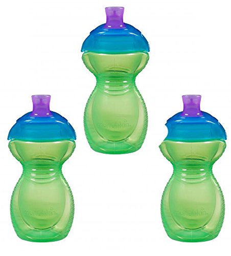 Munchkin Baby 3 Pack Click Lock Cup Spill Proof 10OZ 9 months + Green