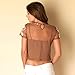 Womens Glamorous Mesh Embroidered Top with Cami in Brown - 8