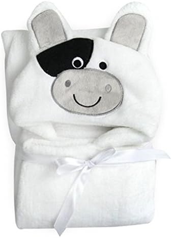 Dulcklane Baby Bathrobe Cute Animals Hooded Ultra-soft Fleece Bathing Wrap Blanket,0-6 Years Old, 85*78CM (Black-eyed Puppy)