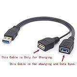 cable usb 3.0 doble alimentación Nota: USB 3.0 macho a doble USB hembra cable divisor con dos conectores USB hembra, uno es para USB 3.0 de alimentación y datos, otro solo para USB 2.0.