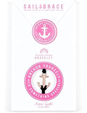 SAILBRACE Armband schwarz ANKER rosé gold