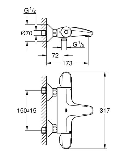Grohe 34439003 Grohtherm 1000 Wannen-Thermostat - 2
