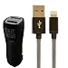 Produktbild Original OKCS® Premium KFZ Ladeset! Dual USB Schnellladeadapter + 1 M Texturiertes Premium Ladekabel Datenkabel passend für iPhone 6 / 6 Plus / 5, 5S, 5C, iPod Touch 5 Generation, iPod Nano 7 Generation, iPad Mini, iPad 4, iPad Air in schwarz
