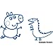 Produktbild Peppa Pig George und Dinosaurier (20 cm x 30 cm) wählen Sie Farbe 18 Farben in Lager Childs Schlafzimmer, Kinder Zimmer Aufkleber, Auto Vinyl-, Windows und Wandtattoo, Wall Windows Art, Decals, Ornament Vinyl Aufkleber 4printer, Mittelblau, M