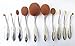 Goldrose 10 pcs Soft Oval Toothbrush Mermaid Multipurpose Makeup Brush Set Foundation Brushes Cream Contour Blush Powder Concealer Brush Cosmetics Tool(Silver)