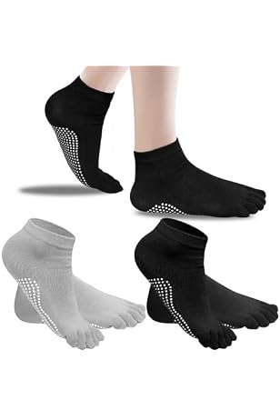 Calze Yoga Antiscivolo - 3 Paia In Cotone Per Danza, Pilates E Allenamento, Taglia Unica - 6