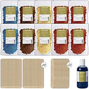 Waxing Wachs Nachfüllset ? 1kg Brazilian Wax ? Wachsperlen zur Heisswachs Haarentfernung für Körper & Gesicht ? inkl. Wachs, Spatel + Pflegeöl ? für jeden Wachswärmer geeignet ? für empfindliche Haut