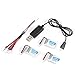 Produktbild WEIWEITOE-DE Original JJR/C 3 Stücke 3,7 v 150 mAh 30C Lipo Batterie mit 3 in 1 USB Ladegerät für H20 H20H RC Mini Hubschrauber Drone Quadcopter, schwarz,