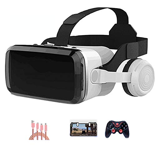 AYI 3D VR glasses, Head-mounted Virtual reality glasses, Suitable for 3.5-6.0 inches iPhone/Android Mobile phone,black+white,Package3