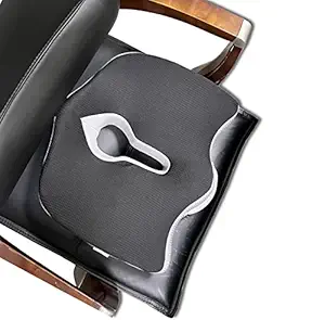 Grin Health Coccyx Plus Seat Cushion with HR Foam for Office Chair, Car Seat, Coccyx Tailbone, Sciatica & Back Pain Relief (CoccyxPlus Basics : Below 90kg Wt)