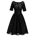 Produktbild Luckycat Frauen Weinlese Spitze Formale Hochzeits Cocktail Damen Schwingen Kleider Abendkleider Schwingenkleid Partykleider Blusenkleid